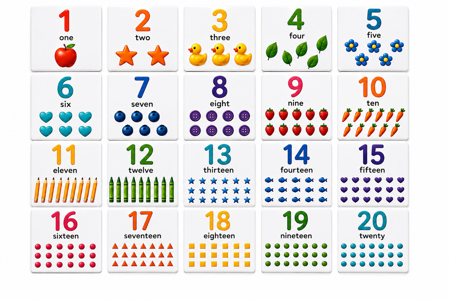 1–20 Animal      Counting Magnets 🧸🔢